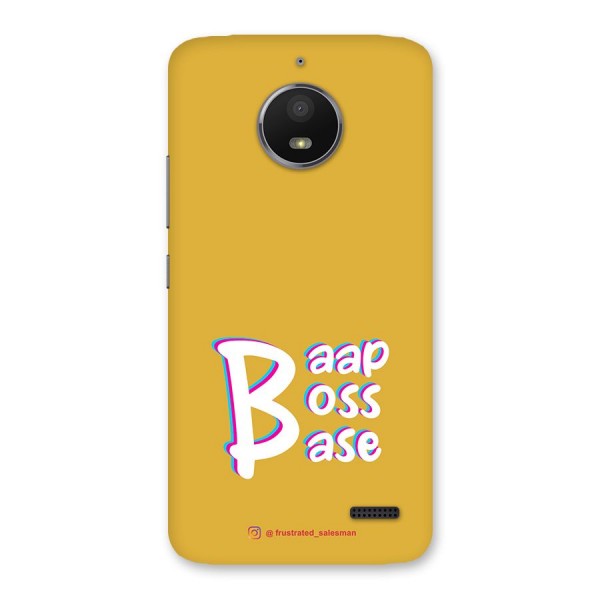 Baap Boss Base Mustard Yellow Back Case for Moto E4