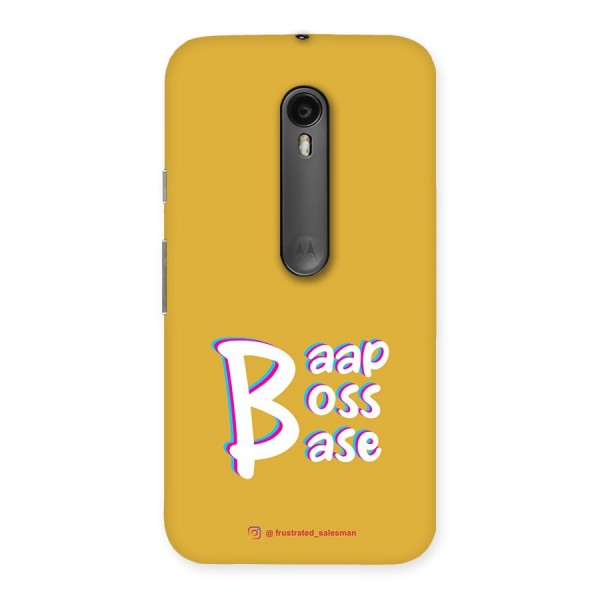 Baap Boss Base Mustard Yellow Back Case for Moto G3