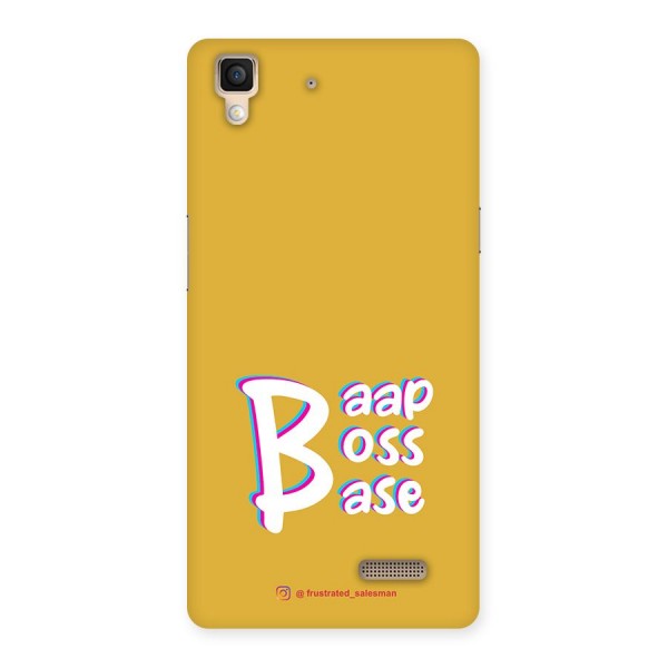 Baap Boss Base Mustard Yellow Back Case for Oppo R7