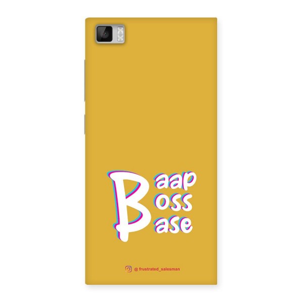 Baap Boss Base Mustard Yellow Back Case for Xiaomi Mi3