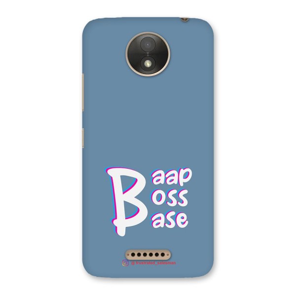 Baap Boss Base SteelBlue Back Case for Moto C Plus