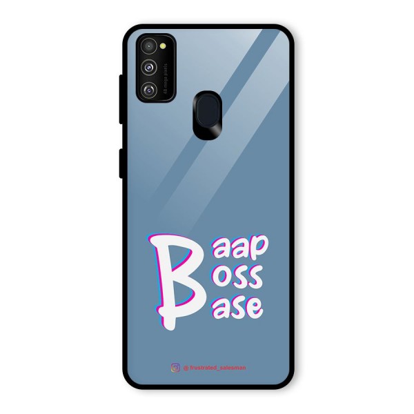 Baap Boss Base SteelBlue Glass Back Case for Galaxy M21