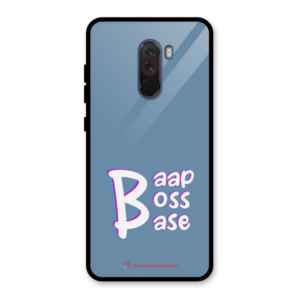 Baap Boss Base SteelBlue Glass Back Case for Poco F1