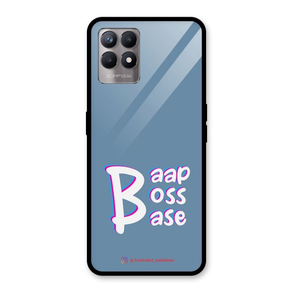 Baap Boss Base SteelBlue Glass Back Case for Realme 8i