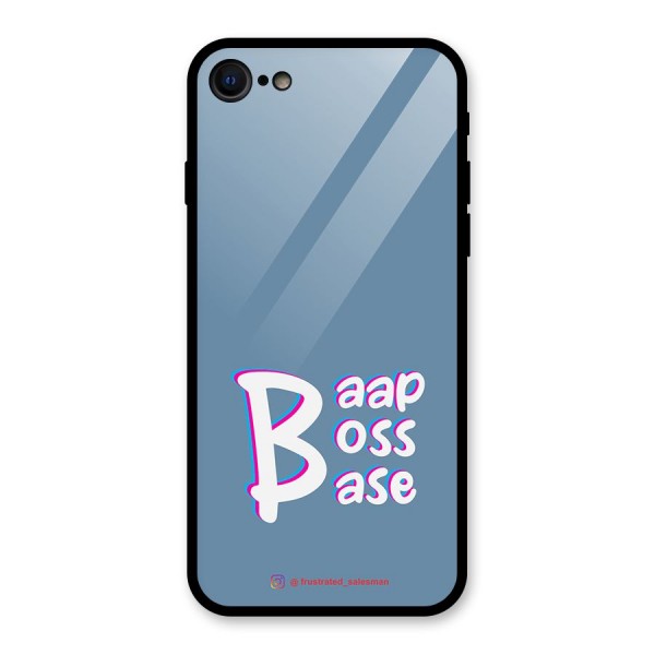 Baap Boss Base SteelBlue Glass Back Case for iPhone 8