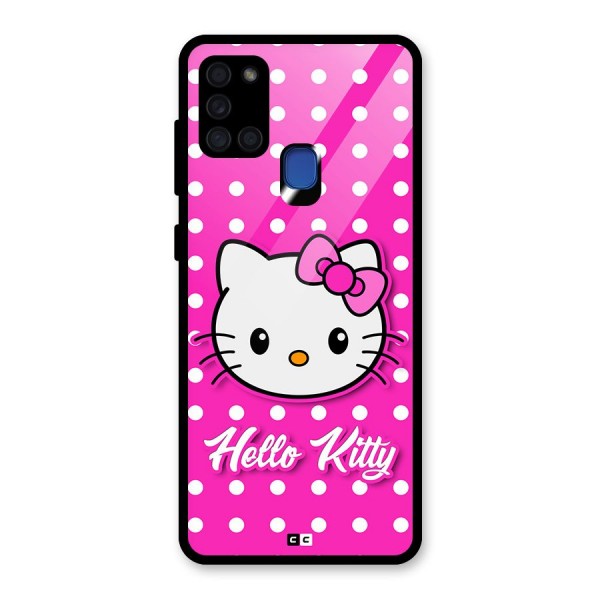 Baby Kitty Glass Back Case for Galaxy A21s