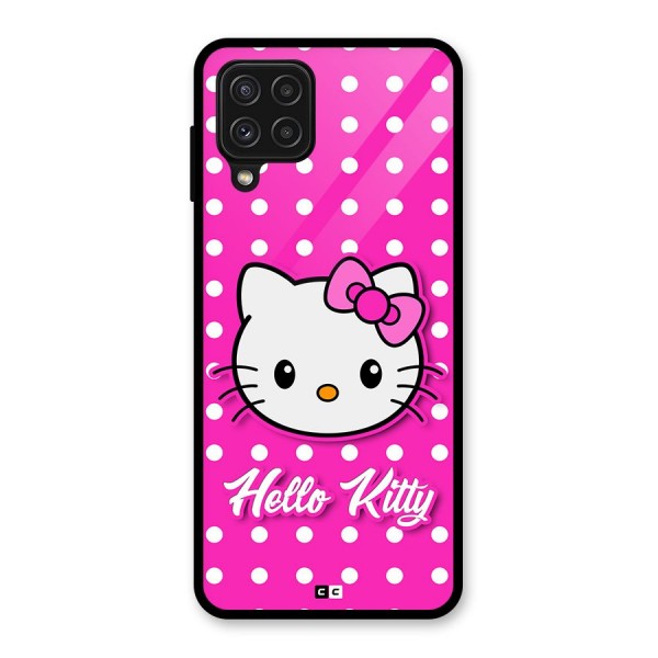 Baby Kitty Glass Back Case for Galaxy A22 4G