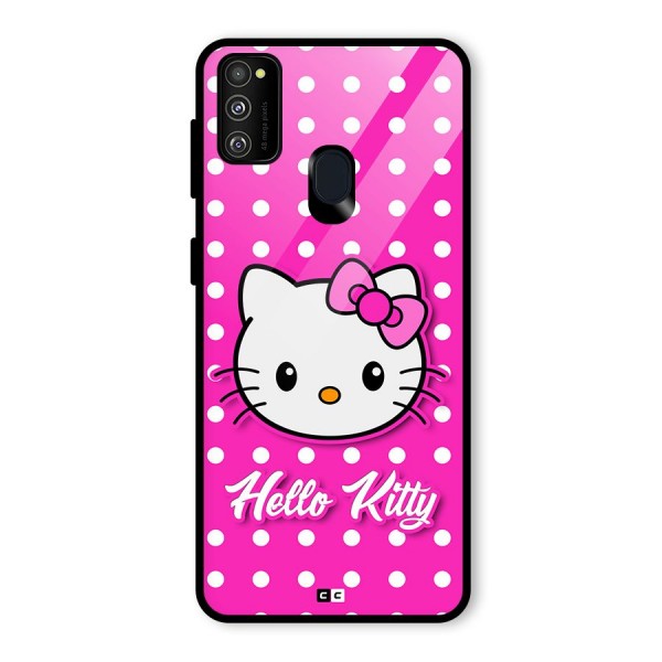 Baby Kitty Glass Back Case for Galaxy M21