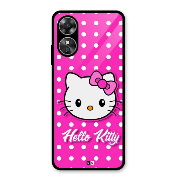 Baby Kitty Glass Back Case for Oppo A17