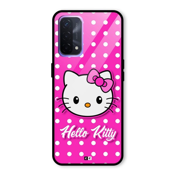 Baby Kitty Glass Back Case for Oppo A74 5G