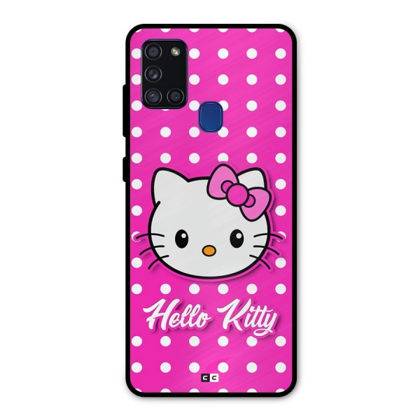 Baby Kitty Metal Back Case for Galaxy A21s