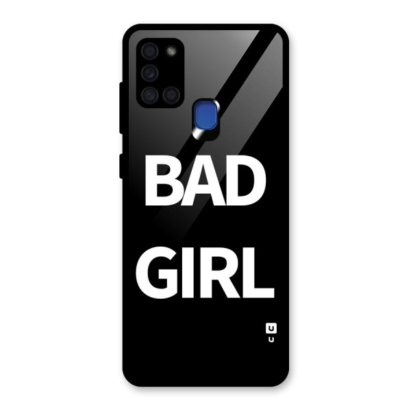 Bad Girl Attitude Glass Back Case for Galaxy A21s