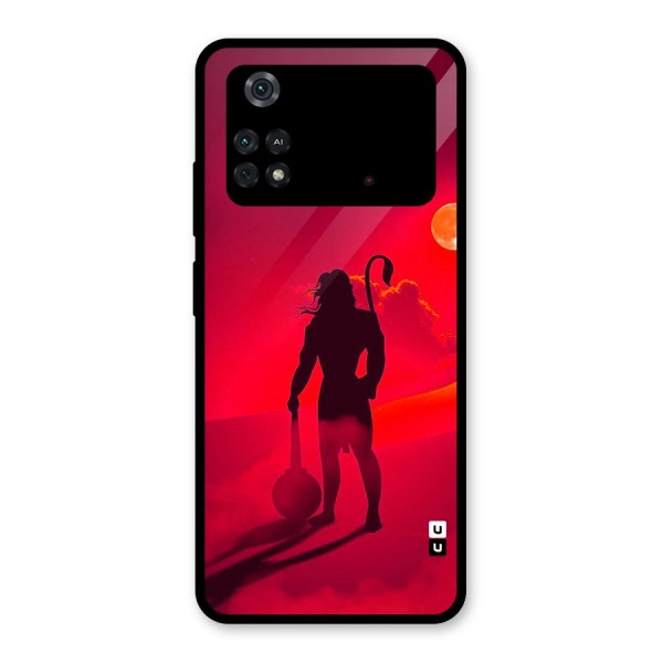 Bajrang Bali Glass Back Case for Poco M4 Pro 4G