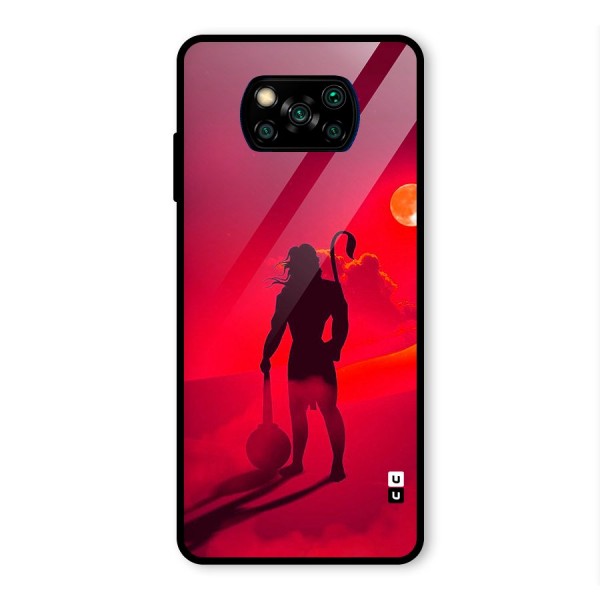 Bajrang Bali Glass Back Case for Poco X3 Pro