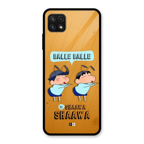 Balle Balle Shinchan Glass Back Case for Galaxy A22 5G