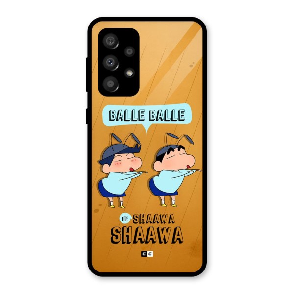 Balle Balle Shinchan Glass Back Case for Galaxy A32