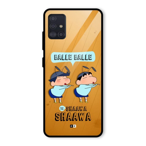 Balle Balle Shinchan Glass Back Case for Galaxy A51