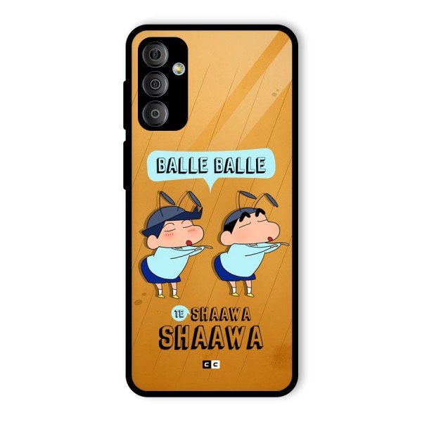 Balle Balle Shinchan Glass Back Case for Galaxy F23