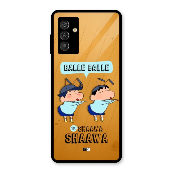 Balle Balle Shinchan Glass Back Case for Galaxy M13