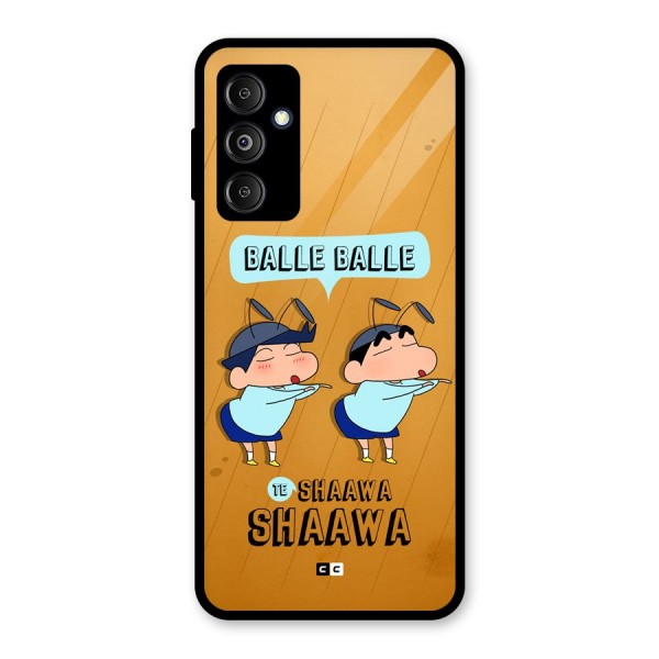 Balle Balle Shinchan Glass Back Case for Galaxy M14 5G