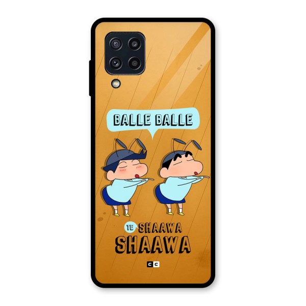 Balle Balle Shinchan Glass Back Case for Galaxy M32