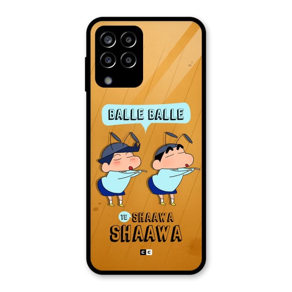 Balle Balle Shinchan Glass Back Case for Galaxy M33