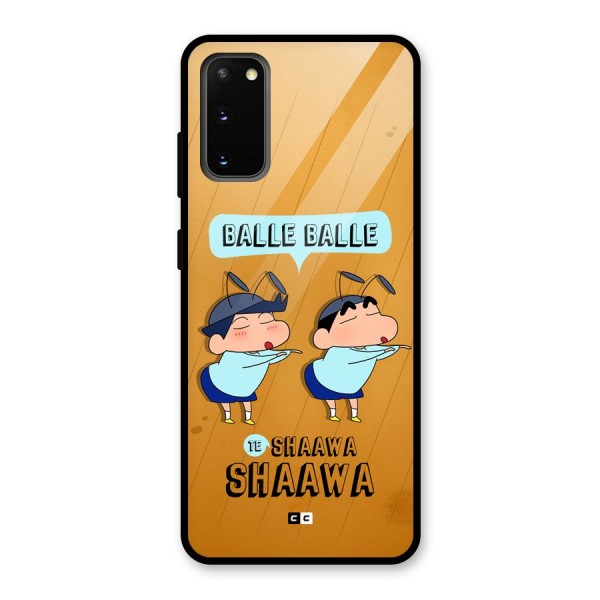 Balle Balle Shinchan Glass Back Case for Galaxy S20