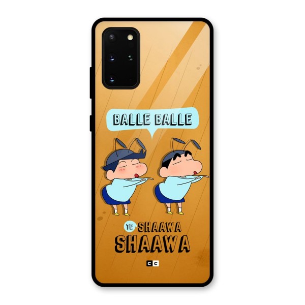 Balle Balle Shinchan Glass Back Case for Galaxy S20 Plus