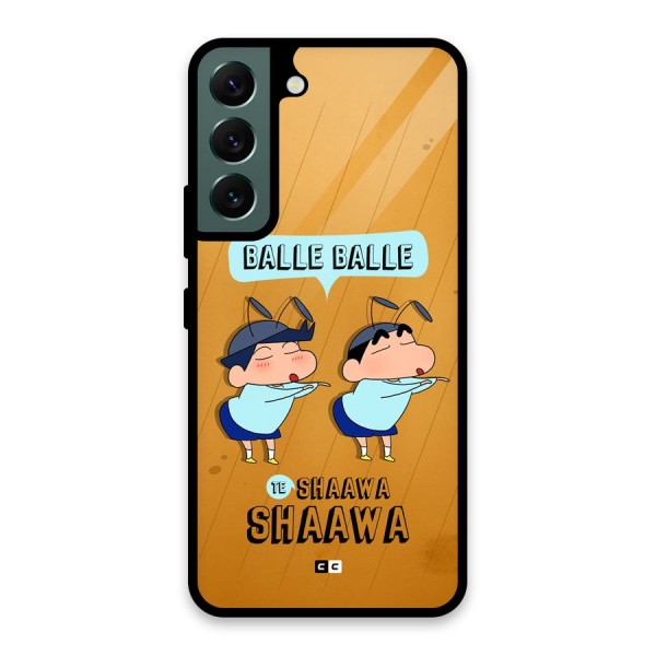 Balle Balle Shinchan Glass Back Case for Galaxy S22 5G