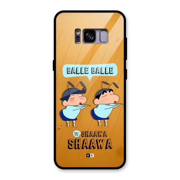 Balle Balle Shinchan Glass Back Case for Galaxy S8