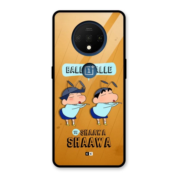 Balle Balle Shinchan Glass Back Case for OnePlus 7T