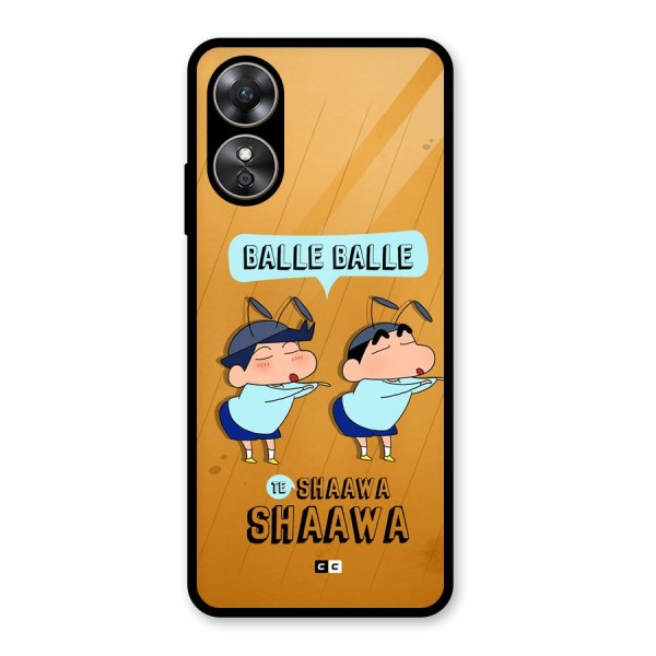 Balle Balle Shinchan Glass Back Case for Oppo A17