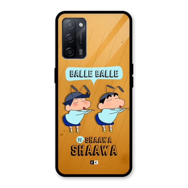 Balle Balle Shinchan Glass Back Case for Oppo A53s 5G