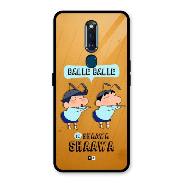 Balle Balle Shinchan Glass Back Case for Oppo F11 Pro