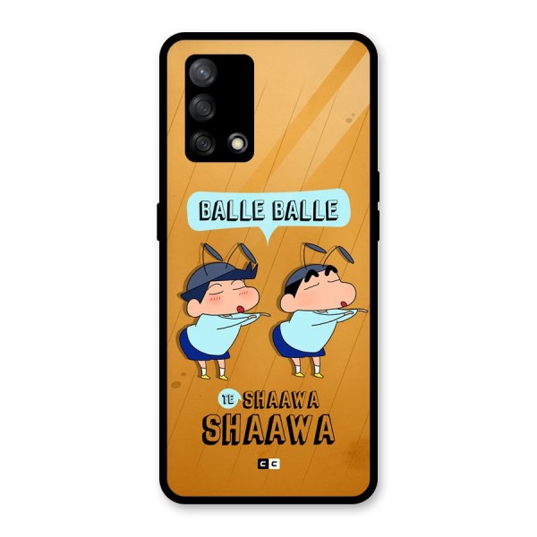 Balle Balle Shinchan Glass Back Case for Oppo F19