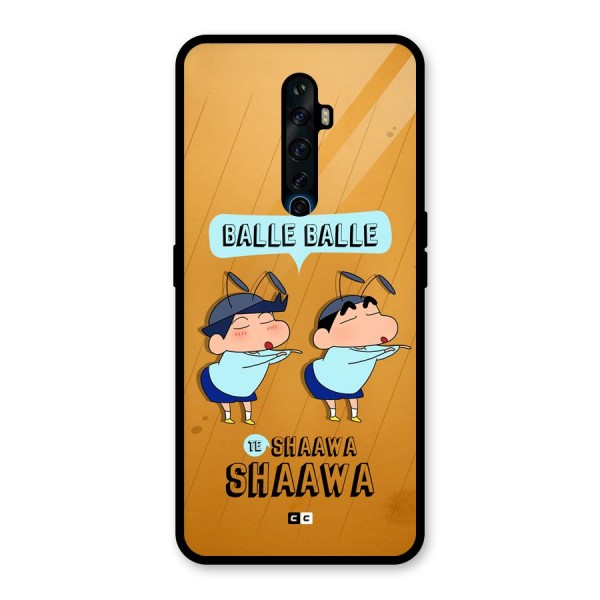 Balle Balle Shinchan Glass Back Case for Oppo Reno2 F