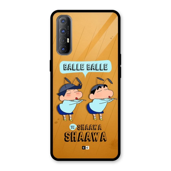 Balle Balle Shinchan Glass Back Case for Oppo Reno3 Pro