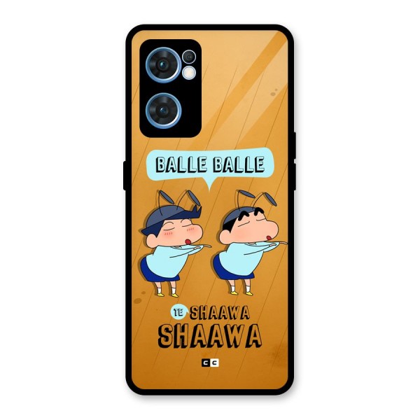 Balle Balle Shinchan Glass Back Case for Oppo Reno7 5G