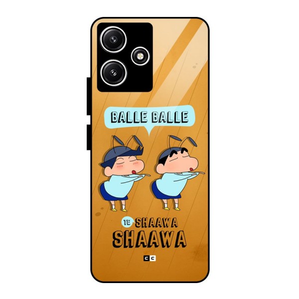 Balle Balle Shinchan Glass Back Case for Poco M6 Pro