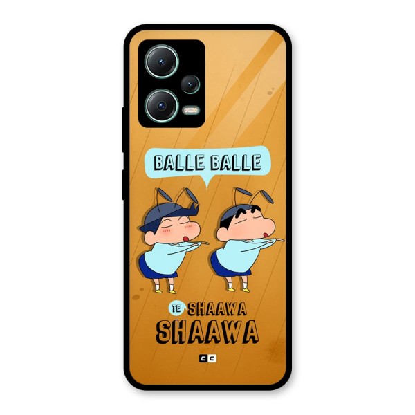 Balle Balle Shinchan Glass Back Case for Poco X5