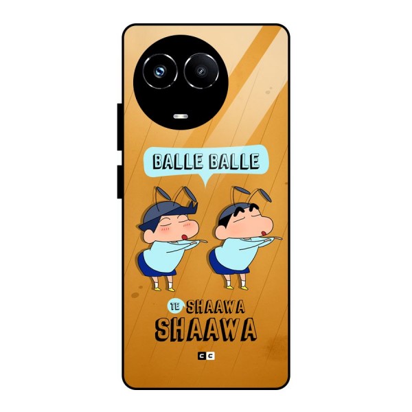 Balle Balle Shinchan Glass Back Case for Realme 11X