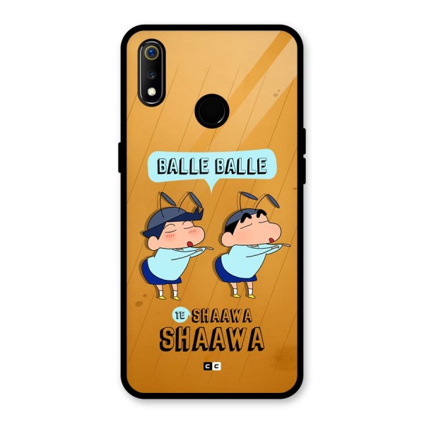 Balle Balle Shinchan Glass Back Case for Realme 3