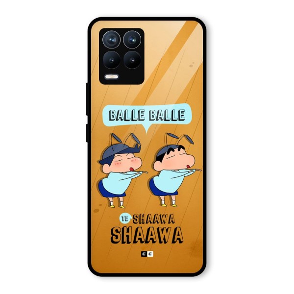 Balle Balle Shinchan Glass Back Case for Realme 8