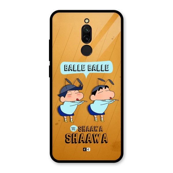 Balle Balle Shinchan Glass Back Case for Redmi 8