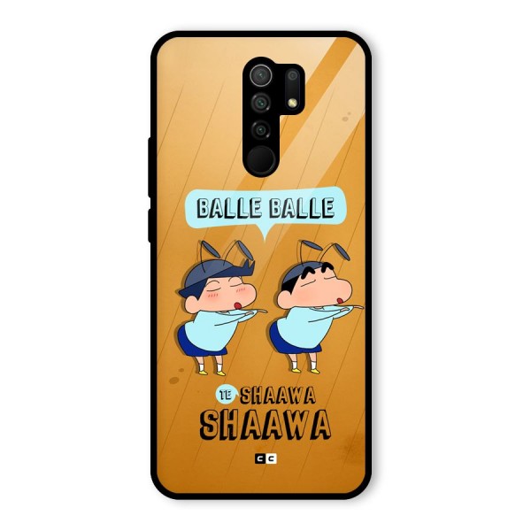 Balle Balle Shinchan Glass Back Case for Redmi 9 Prime