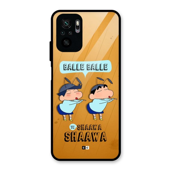 Balle Balle Shinchan Glass Back Case for Redmi Note 10