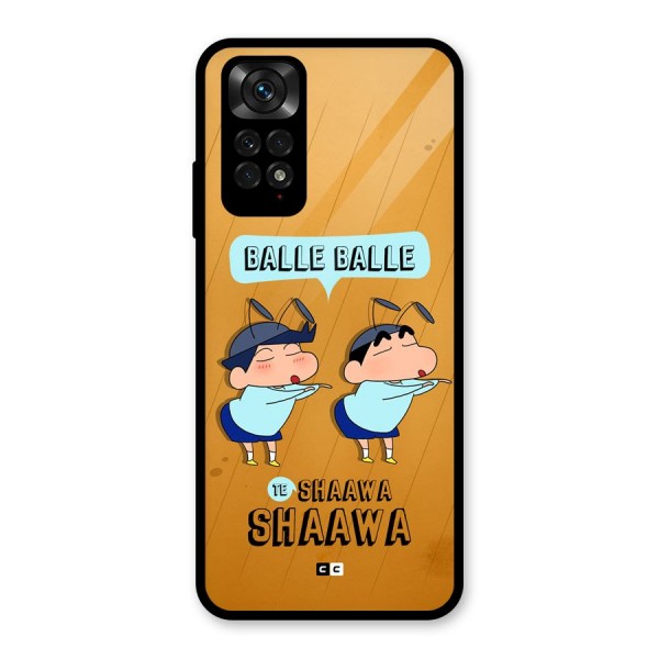 Balle Balle Shinchan Glass Back Case for Redmi Note 11