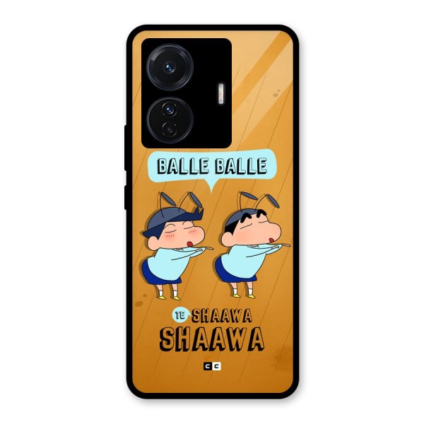 Balle Balle Shinchan Glass Back Case for Vivo T1 Pro