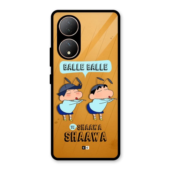 Balle Balle Shinchan Glass Back Case for Vivo T2