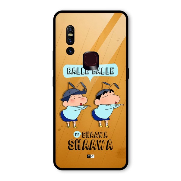 Balle Balle Shinchan Glass Back Case for Vivo V15